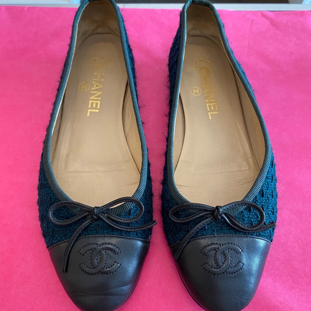Chanel Tweed Ballet Flats size 38 - Picture 3 of 11